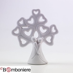 Bomboniera matrimonio Via Veneto sposi albero vita bianco