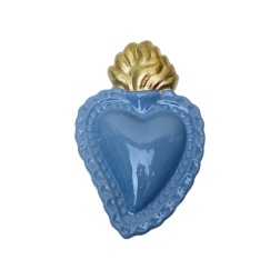 Bomboniera cresima Cuore sacro Capodimonte bluette