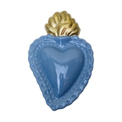 Bomboniera cresima Cuore sacro Capodimonte bluette