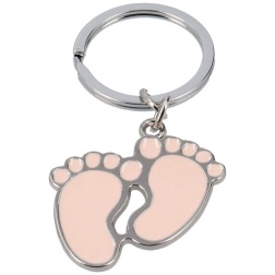 Portachiavi piedini acciaio rosa
