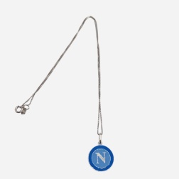 Bomboniera compleanno collana argento ciondolo grande calcio azzurri