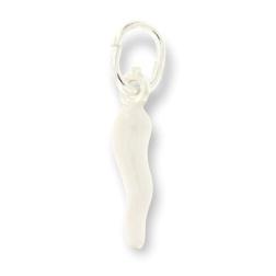 Ciondolo corno portafortuna bianco Argento 925