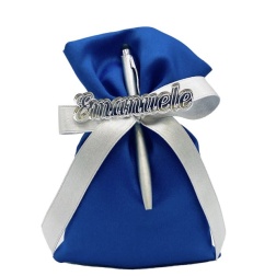 Bomboniera compleanno penna touch sacco blu nome