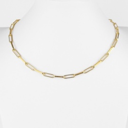 Collana maglie rettangolari argento 925 oro giallo