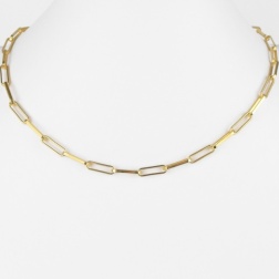 Collana maglie rettangolari argento 925 oro giallo