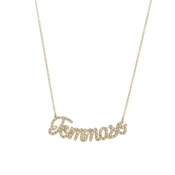 Collana nome zirconi argento 925 oro giallo