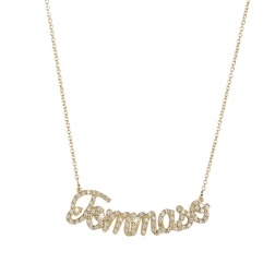 Collana nome zirconi argento 925 oro giallo