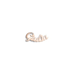 Mono orecchino nome corsivo argento 925 oro rosa