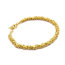 Bracciale rondelle argento 925 oro giallo