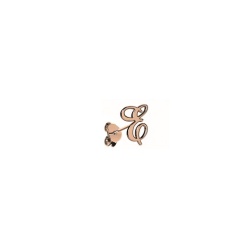 Mono orecchino iniziale corsivo argento 925 oro rosa