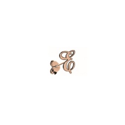 Mono orecchino iniziale corsivo argento 925 oro rosa