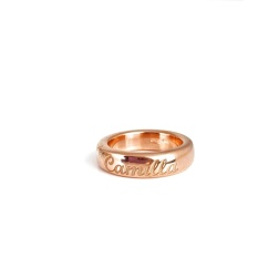 Anello fedona nome argento 925 oro rosa