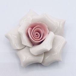 Segnaposto matrimonio rosa Capodimonte panna rosa cipria