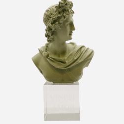 Bomboniera nozze oro Chiaraela busto Apollo grande verde con base