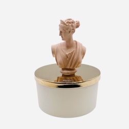 Bomboniera nozze oro Chiaraela candela busto Artemide rosa cipria
