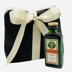 Bomboniera compleanno amaro con borsello ecopelle nero