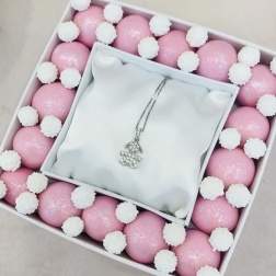Bomboniera comunione collana bambina argento 925 scatola portaconfetti