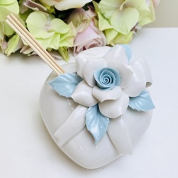 Bomboniera cresima profumatore cuore Capodimonte tiffany