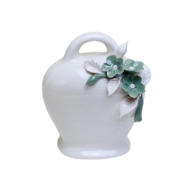 Bomboniera cresima campana grande Capodimonte fiori verdi
