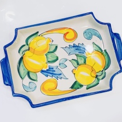 Bomboniera nozze oro vassoio grande ceramica di Vietri limoni