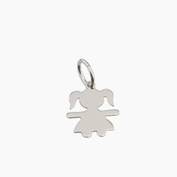 Ciondolo bimba argento 925 rodiato