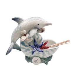 Bomboniera battesimo profumatore conchiglia delfino Capodimonte