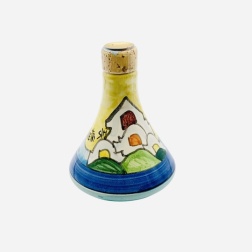 Bomboniera matrimonio bottiglia piramide meloncello ceramica di Vietri casette