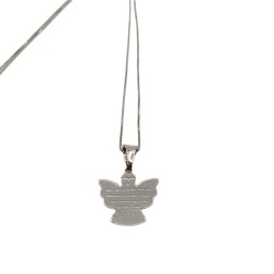 Bomboniera battesimo collana angelo preghiera argento 925