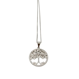 Bomboniera cresima collana albero della vita zirconi argento 925