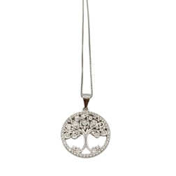 Bomboniera cresima collana albero della vita zirconi argento 925