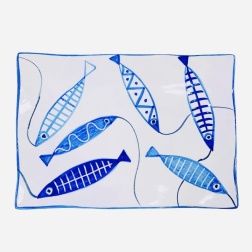 Bomboniera per comunione vassoio ceramica di Vietri pesci