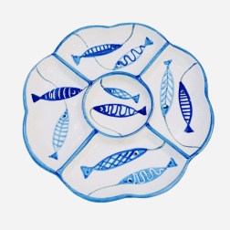Bomboniera matrimonio antipastiera ceramica di Vietri pesci
