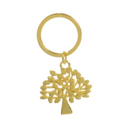 Portachiavi albero della vita acciaio oro