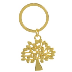 Portachiavi albero della vita acciaio oro