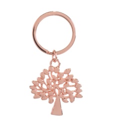 Portachiavi albero della vita acciaio oro rosa
