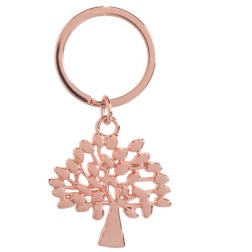 Portachiavi albero della vita acciaio oro rosa